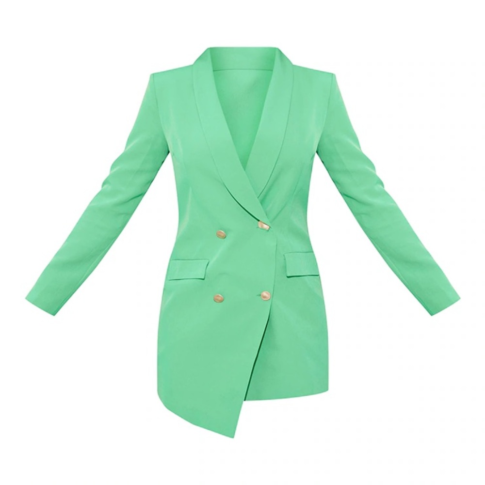 PrettyLittleThing Mint Green Double-Breasted Blazer Dress size 4 NWT